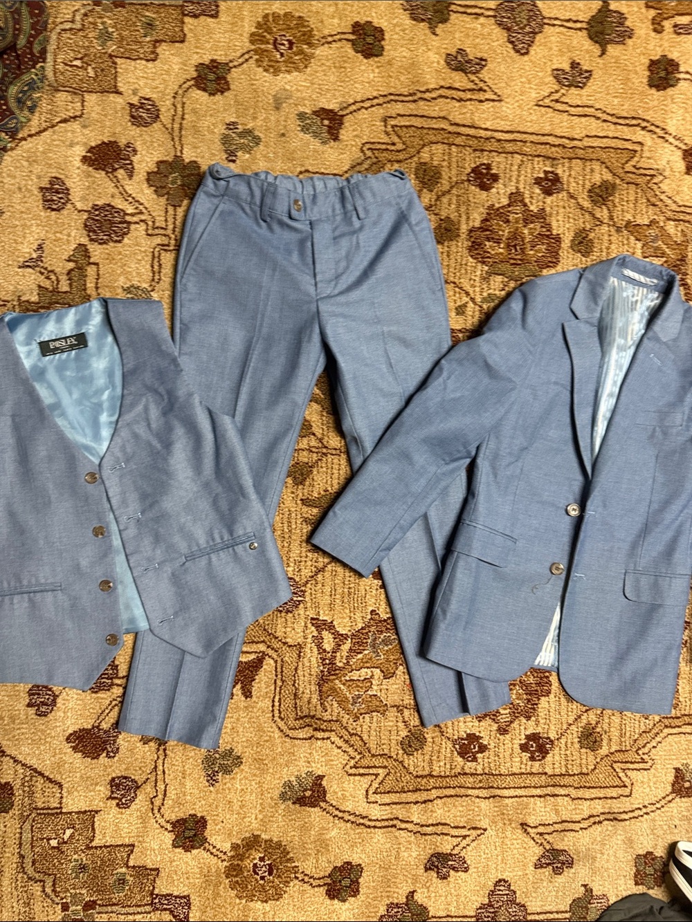 Paisley London boys blue 3 piece suit size 8